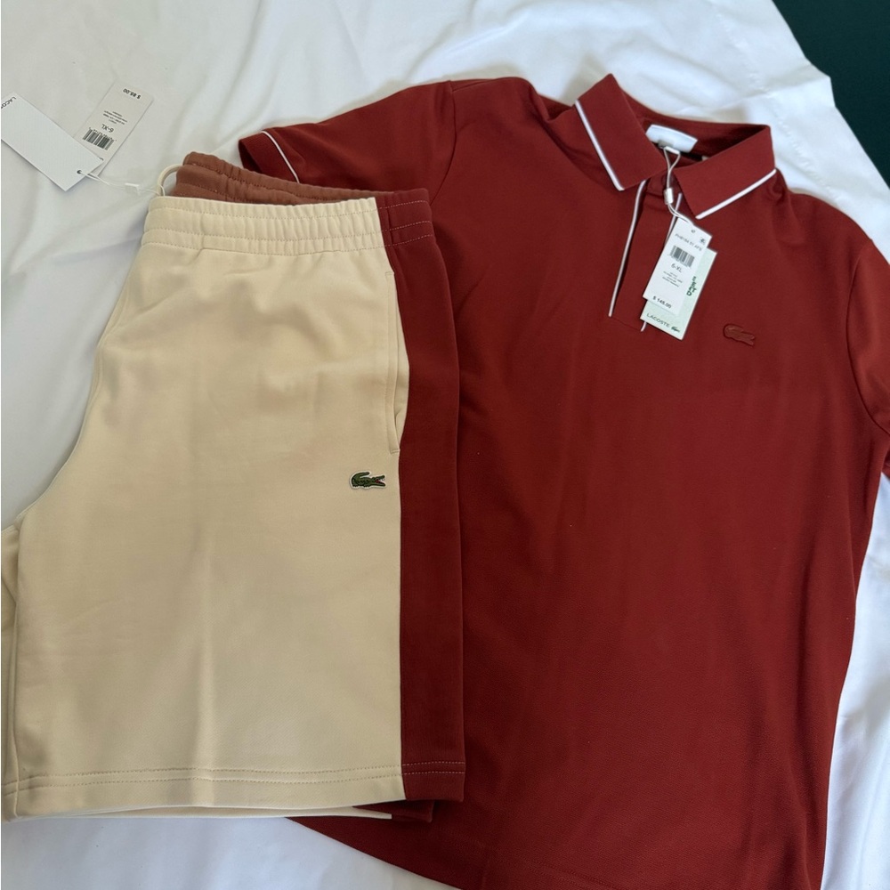 Lacoste Burgundy Polo with White Accents